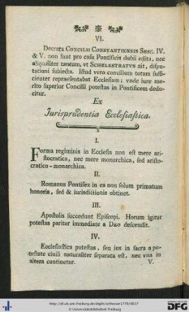 Ex Jurisprudentia Ecclesiastica.