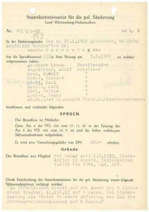 Boeckstegers, Goswin