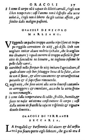 Oracoli Di Ferrante Beccaria.