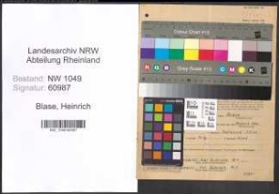 Entnazifizierung Heinrich Blase , geb. 21.08.1904 (Buchhalter)