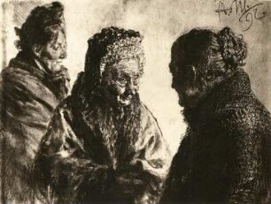 Drei Frauen : Drei Frauen. Handzeichnung (1892; A. von Menzel)