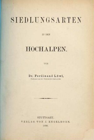 Siedlungsarten in den Hochalpen