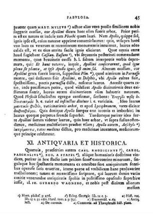 XI. Antiquaria et historica.