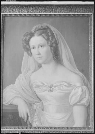 Bildnis der Schauspielerin Rosalie Wagner, spätere Marbach ( 1803-1837; älteste Schwester von Richard Wagner). Gottfried Lebrecht Kühne, Dresden 1826. 1826. Öl auf Leinwand; 63 x 51 cm. Leipzig, Stadtgeschichtliches Museum XVIII/34