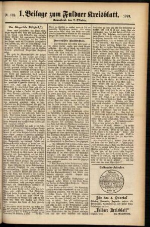 Zweite Ausgabe vom Samstag, den 07. Oktober 1899.