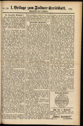 Zweite Ausgabe vom Samstag, den 07. Oktober 1899.