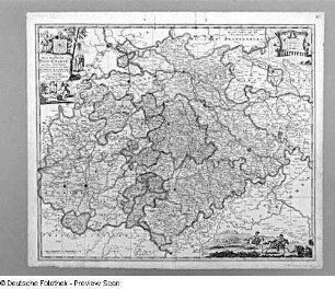 Neue Sächsische Post-Charte : Schenk, Pieter d. J. (Hersteller): Neue Sächsische Post-Charte. Kupferstich, koloriert; 50,8 x 59,5 cm. 1734. Dresden SLUB A19581.a