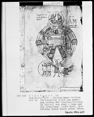 Orosius, Historiarum libri septem adversos paganos — Initiale A (dam cum esset), Folio 1verso