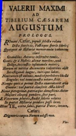 Valerii Maximi Dictorum factorumque memorabilium olim obiter et strictim versibus expositorum libri novem