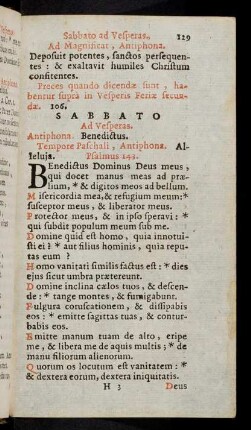 129-139, Sabbato ad Vesperas