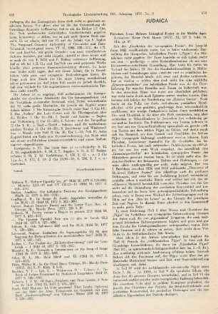 650-654 [Rezension] Fleischer, Ezra, Hebrew Liturgical Poetry in the Middle Ages