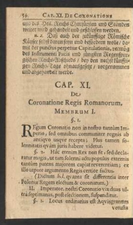 Cap. XI. De Coronatione Regis Romanorum.