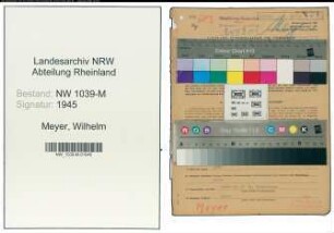 Entnazifizierung Wilhelm Meyer , geb. 05.02.1893 (Lokfuehrer)