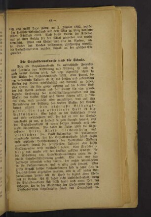 Die Sozialdemokratie und die Schule.