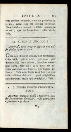 IX. C. Plinius Urso Suo S.