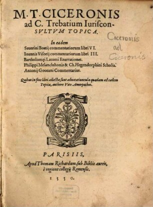 Ad C. Trebatium iurisconsultum Topica