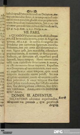 Domin. III. Adventus.