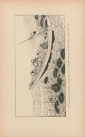 Promenade sur l'eau, par Hokousai. - (D'après une gravure de la petite "Encyclopédie")