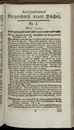 No. X. May 1784.