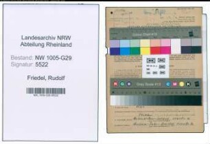 Entnazifizierung Rudolf Friedel , geb. 15.04.1900 (Bahnsekretaer)