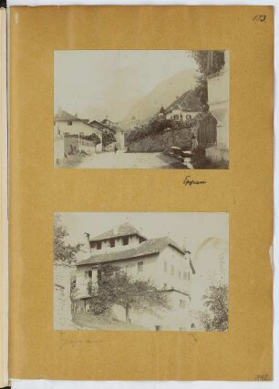 Eppan (St. Michael): Straßenansicht und Ansitz Paschback (aus: Skizzen- und Fotoalbum 13)