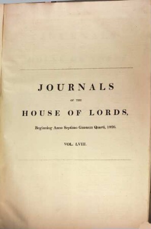 Journals of the House of Lords. 58. 1826