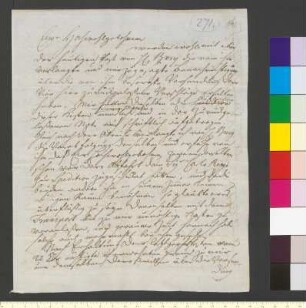 Brief von Reiffenstein, Johann Friedrich an Goethe, Johann Wolfgang von