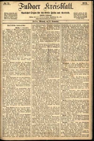 Ausgabe vom Mittwoch, den 10. September 1873.