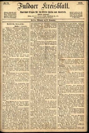 Ausgabe vom Mittwoch, den 10. September 1873.
