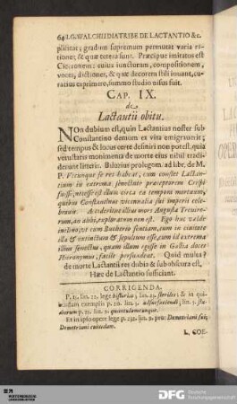 Cap. IX. de Lactantii obitu.