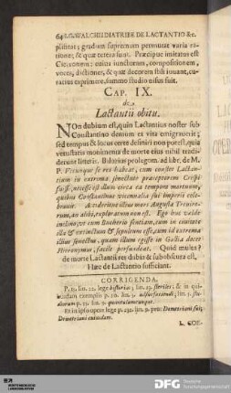 Cap. IX. de Lactantii obitu.