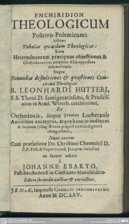 Enchiridion theologicum positivo-polemicum