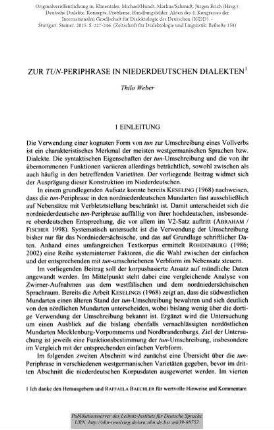 Zur tun-Periphrase in niederdeutschen Dialekten