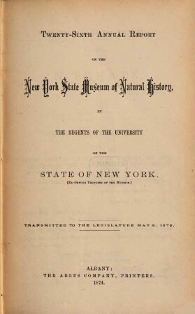 Annual report. 26. 1872 (1874)
