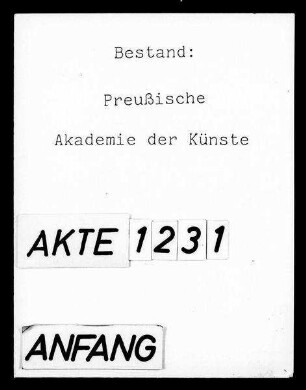 Protokolle der Sitzungen von Senat und Abteilung für Musik