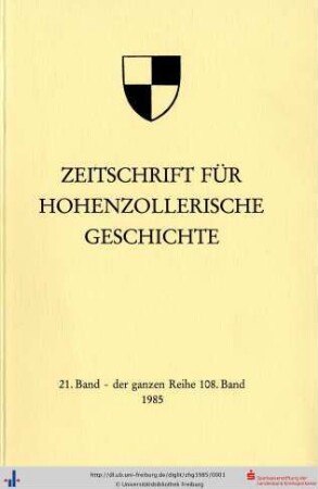 21(108): Zeitschrift für Hohenzollerische Geschichte