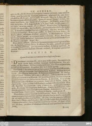 Sectio V. Quam Gratiam Sacramenta novae legis conferant.