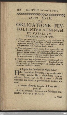 Caput XVIII. De Obligatione Feudali Inter Dominum Et Vasallum