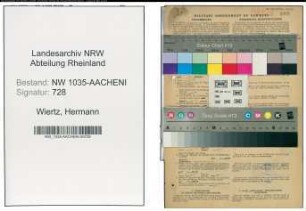 Entnazifizierung Hermann Wiertz , geb. 27.08.1901 (Bergingenieur)