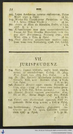 VII. Jurisprudenz.
