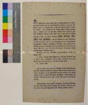 Bekanntmachung des Rates zu Leipzig betreffend die Erhöhung des Wiegegeldes sowie die Einführung eines Wechsel- und Poststempels zur Tilgung der Stadtanleihe