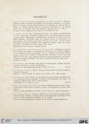 Steingut (Nr. 1-25)