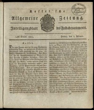 14tes Stueck, Freitag, den 2. Februar 1810