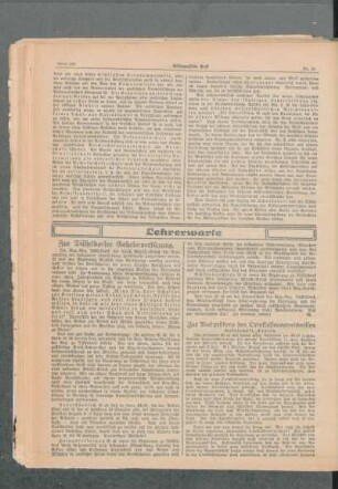 Zur Düsseldorfer Geheimverfügung : [Lehrerwarte]