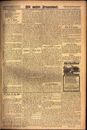 Zweite Ausgabe vom Donnerstag, den 15. Juli 1926.