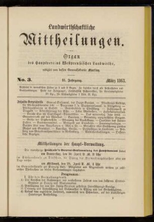 No. 3. 31. Jahrgang. März 1863.