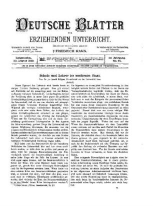 Schule und Lehrer im modernen Staat : (Schluß)