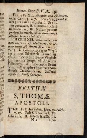191-205, Festum S. Thomae Apostoli; Festum Nativitatis Jesu Christi