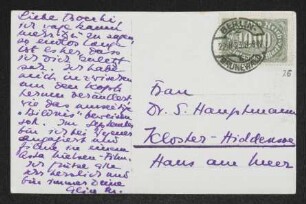 Brief von Alice Bernoulli an Margarete Hauptmann
