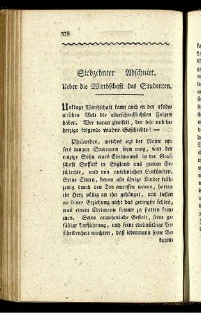 Siebzehnter Abschnitt. Ueber die Wirthschaft des Studenten.